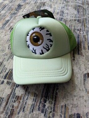 Mishka Keep Watch Eyeball Trucker Hat Khaki/Mint NWT OS